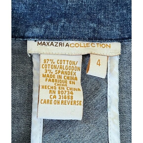 Maxazria Collection Denim Jean Jacket Floral Embroidered - Picture 4 of 12